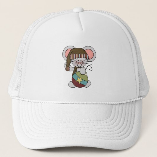 Casquette Souris de Noël avec l'ornement (Devant)