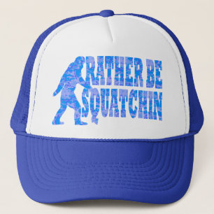 Casquette Soyez plutôt squatchin sur le camouflage bleu