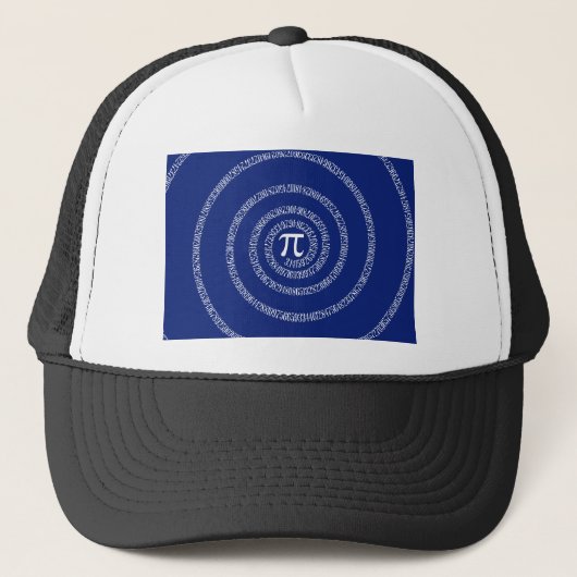 Casquette Spirale pour typographie de Pi sur Blue (Devant)