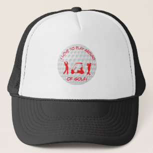 Casquette Sport Golf Ball Red Silhouette Trucker Chapeau