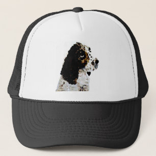 Casquette Springer spaniel noir et blanc d'art de chien