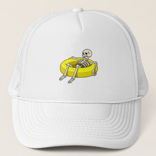 Casquette Squelette à la natation avec anneau de natation (Devant)