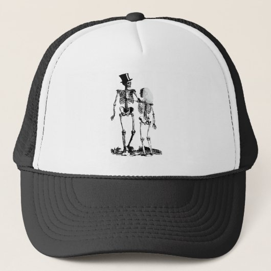 Casquette Squelette amusant Mariage Couple Graphisme Art (Devant)