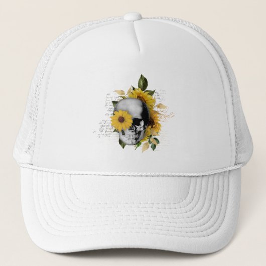 Casquette Squelette de tournesol gothique (Devant)