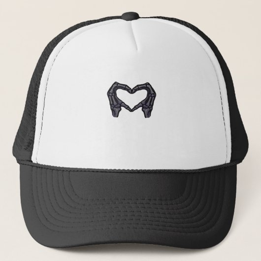 Casquette Squelette Mains Formant Un Coeur (Devant)