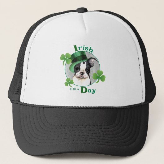 Casquette St. Patrick's Day Boston Terrier (Devant)