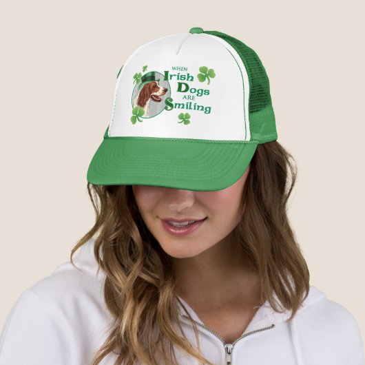 Casquette St. Patrick's Day Irish Red & White Setter (En situation)