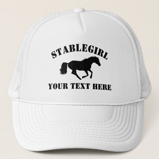 Casquette Stablegirl with horse and custom text (Devant)