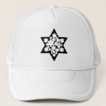 Casquette Star de David<br><div class="desc">Black Star de David avec beaucoup d'étoiles blanches au centre.</div>