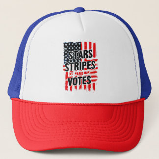 Casquette Stars, Stripes et Votes avec drapeau américain