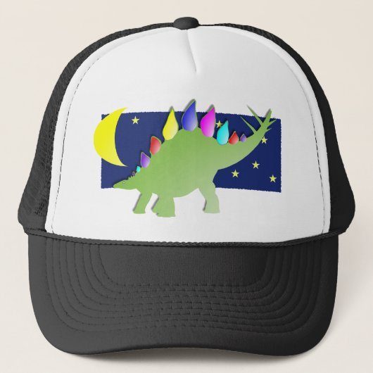 Casquette Stegosaurus pendant la nuit avec la lune et les (Devant)