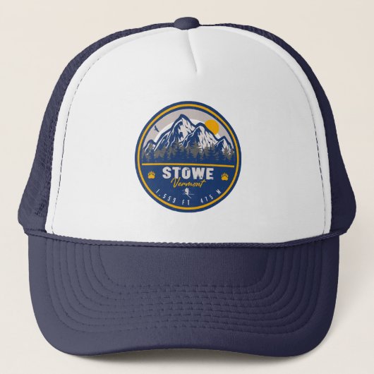Casquette Stowe Mountain Vermont Retro Sunset Ski Souvenir (Devant)