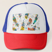 Casquette Style Boho, motif en plumes sans soudure. (Devant)