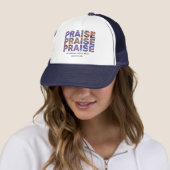 Casquette Stylé Mauve PRAISE notes de musique Christian (En situation)