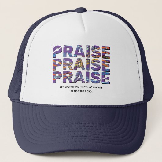 Casquette Stylé Mauve PRAISE notes de musique Christian (Devant)