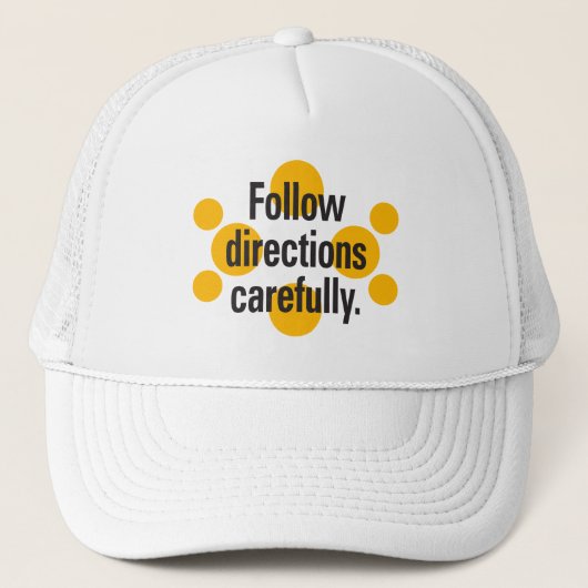 Casquette Suivez les instructions avec soin Orange Spots (Devant)