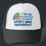 Casquette Super ergothérapeute mignonne OT<br><div class="desc">Je suis ergothérapeute,  quelle est votre superpuissance ? Un cadeau amusant pour quelqu'un dans le domaine de l'ergothérapie. Jolies stars de tournage inspirantes à côté de la citation.</div>