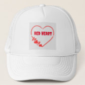 Casquette Super Red Heart Forme photo avec blanc (Devant)