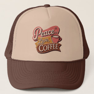 Casquette Superbe café art rétro avec des mots 