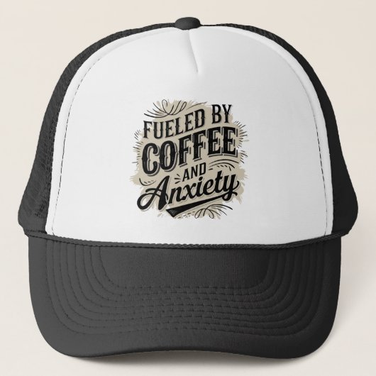 Casquette Superbe café art rétro avec des mots (Devant)