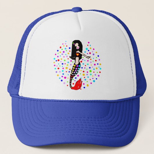 Casquette 🧜 ‍ ♀️ ❤️ ✦° ・ Superbe Petit Goth Mermaid Trucker (Devant)