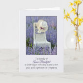 Casquette sur fauteuil en osier Carte de remerciem (Fleur jaune)