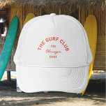 Casquette Surf Club Custom Red Crest Surfers Blanc<br><div class="desc">Le Surf Club coutume de surfeurs de crête rouge blanc casquette parfait pour vos déplacements de surfs... rouge coutume club de surf. Personnalisez avec les détails de votre rassemblement... année et destination. Idéal pour un voyage de surf en famille ou entre amis ou une soirée à thème surf. Accessoires correspondants...</div>