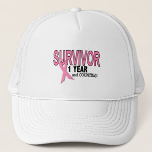 Casquette SURVIVANT DU CANCER DU SEIN 1 an & comptage
