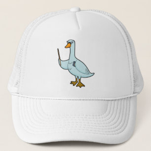 Casquette Swan en tant qu'enseignant avec livre et pointeur