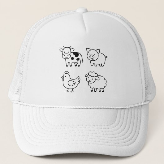 Casquette Sweet & Simple Farm Animal Outlines (Devant)