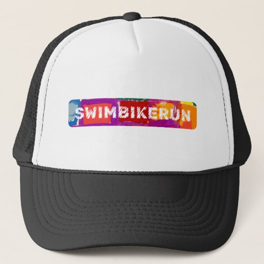 Casquette SWIM VÉLO RUN, Design de triathlon (Devant)
