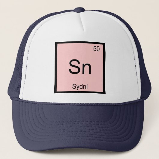 Casquette Sydni Nom Chimie Élément Tableau Périodique (Devant)
