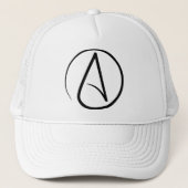 Casquette Symbole d'athéisme : noir sur le blanc (Devant)
