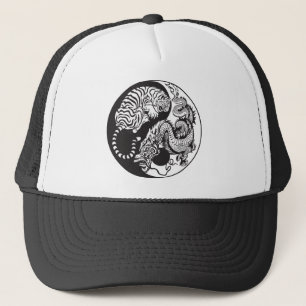 Casquette symbole de yang de yin de dragon et de tigre