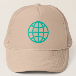 Casquette Symbole du monde - Cyan