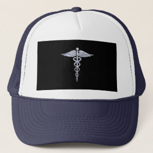 Casquette Symbole Médicale Caduceus sur le noir