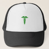 Casquette Symbole Médicale Caduceus Vert (Devant)