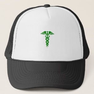 Casquette Symbole Médicale de Caduceus Green