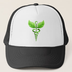 Casquette Symbole Médicale Vert Caduceus Médecine alternativ