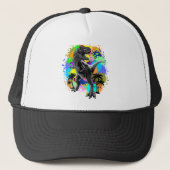 Casquette T-Rex Dinosaur Jurassic Reptile on Paint Stains (Devant)