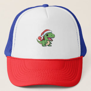 Casquette T-Rex dinosaure mignon avec un chapeau de Noël