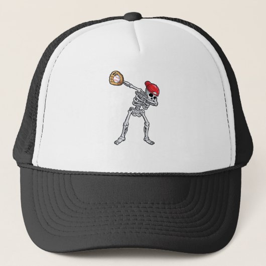 Casquette T-shirt de base-ball de Dabbing Skeleton (Devant)