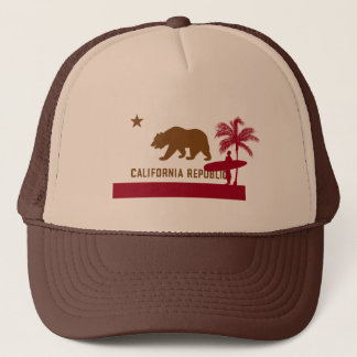 Casquette T-shirt de drapeau de la Californie - surfer sur