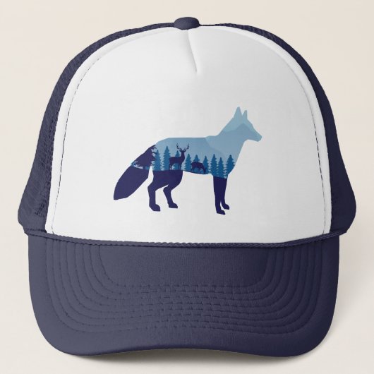 Casquette T-shirt Fox In Mountain Forest (Devant)