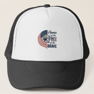 Casquette T-shirt patriotique de la maison libre et courageu