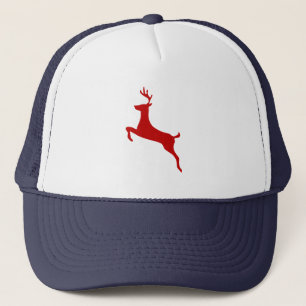 Casquette T-shirt Reindeer Jump Noël Silhouette rouge