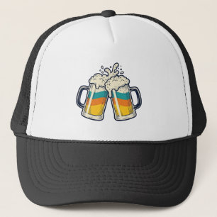 Casquette T-shirt vectoriel de mug à bière arc-en-ciel vinta