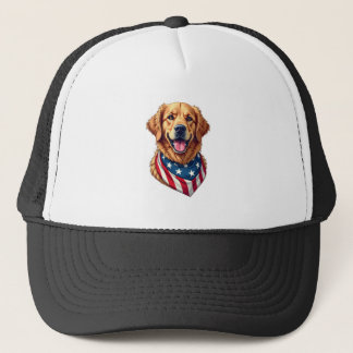 Casquette T-shirt vintage Star Spangled Golden Retriever 4