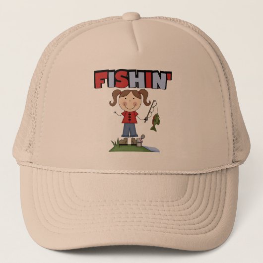 Casquette T-shirts et cadeaux de fille de Fishin (Devant)