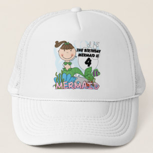Casquette T-shirts et cadeaux Mermaid 4th Birthday